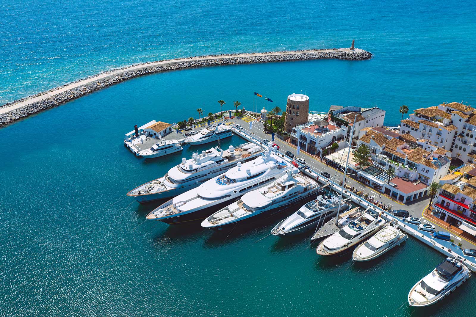 Puerto Banus Sign in Famouse Travel Destination and Luxury Harbour