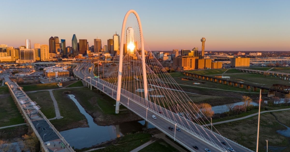 Dallas Texas Margaret Hunt Hill Bridge Private Jet