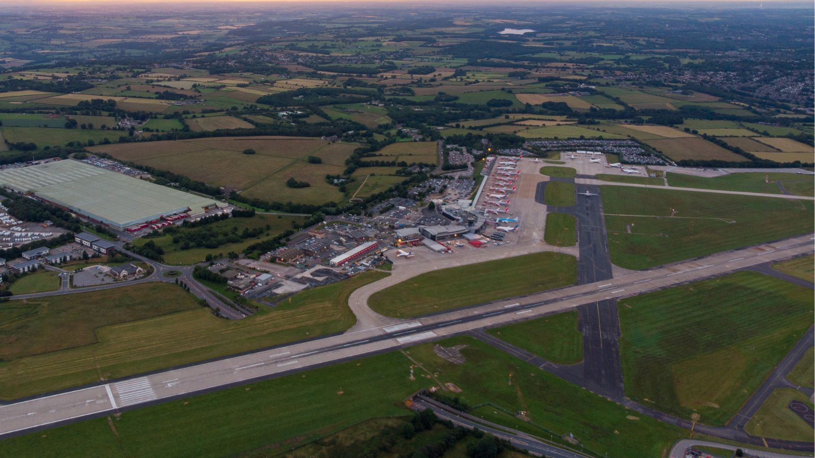 Aerial view of Leeds Bradford Airport