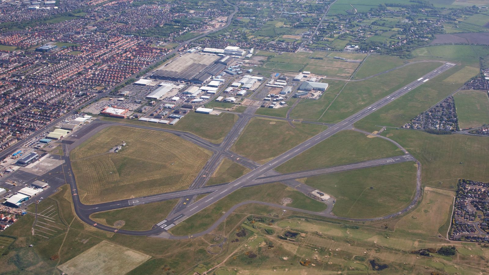 Aerial view of Blackpool airport