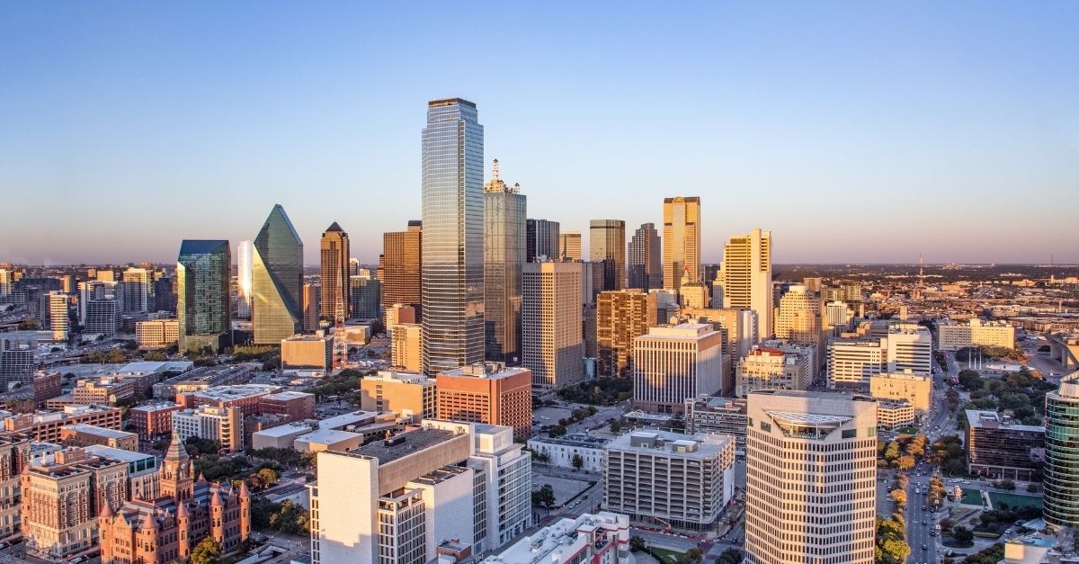 Dallas Texas Skyline Private Jet