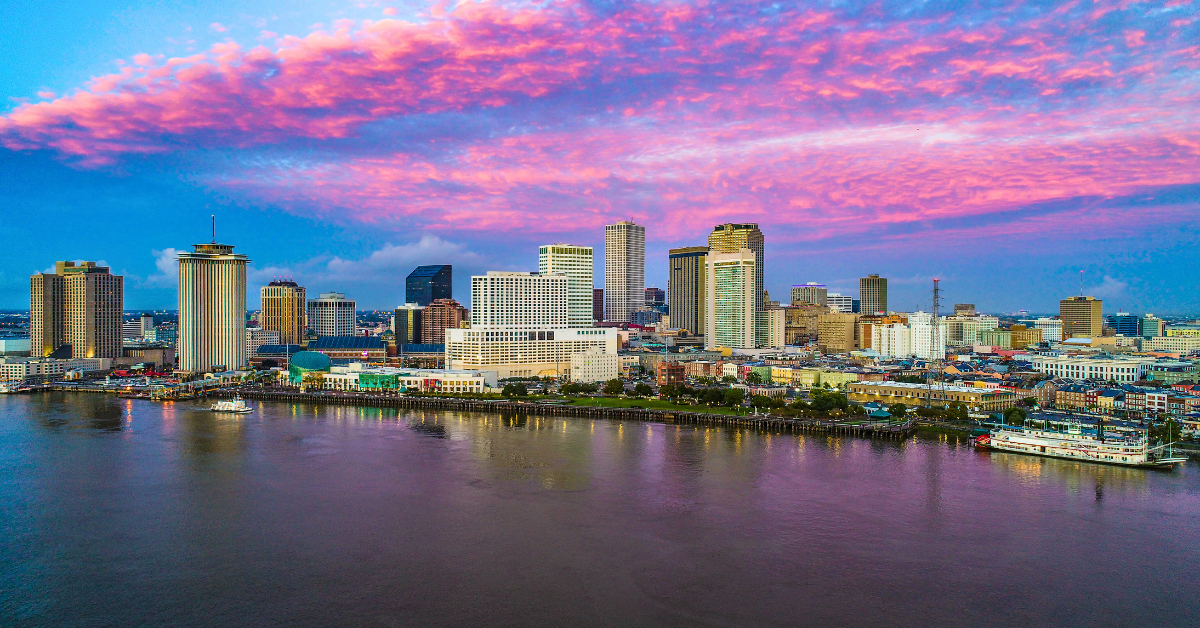 New Orleans during sunsent view