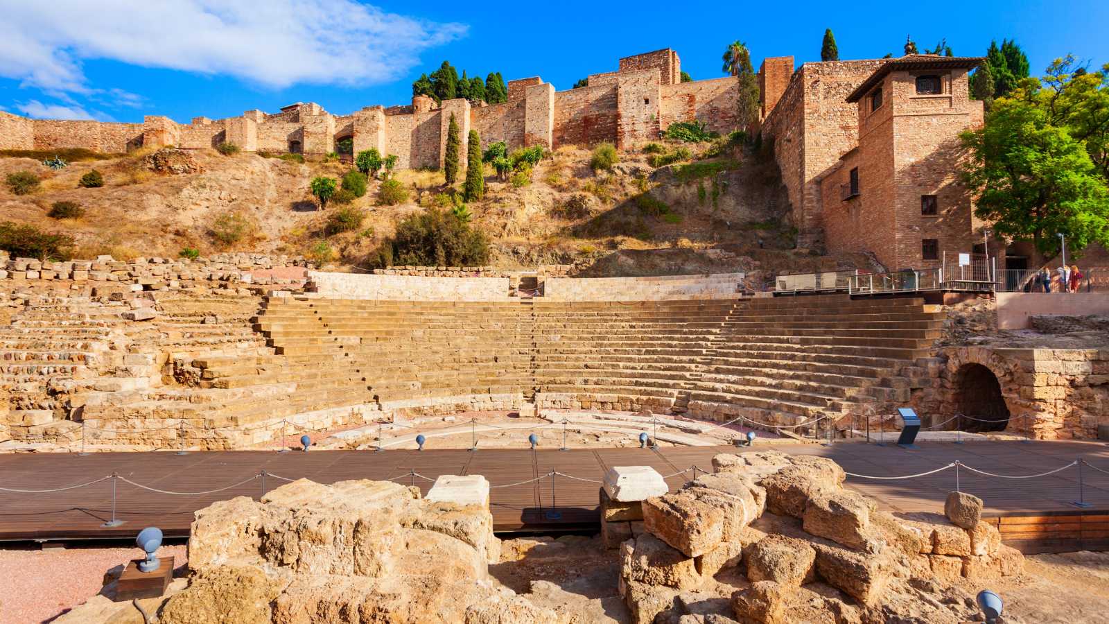 The archaeological remains of the theater of ancient Malacca in Malaga city, Spain