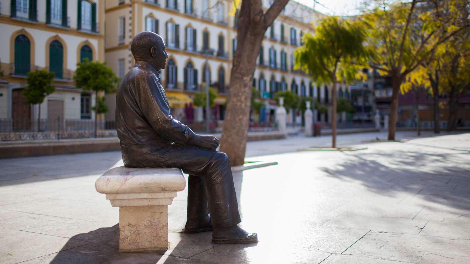 Pablo Picasso Bronze Statue in Plaza de la Merced, Malaga