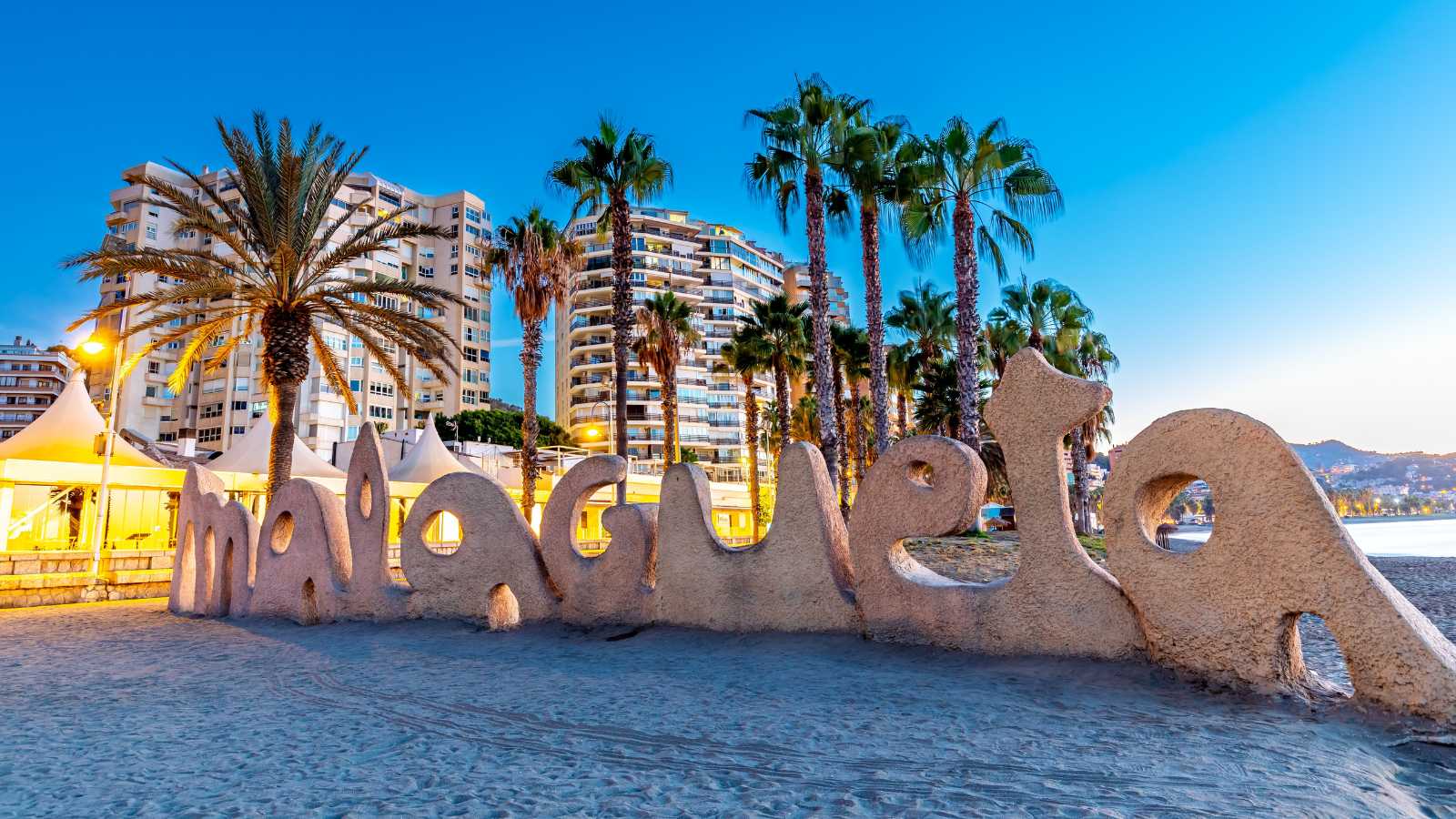 Malagueta Beach in Malaga, Spain