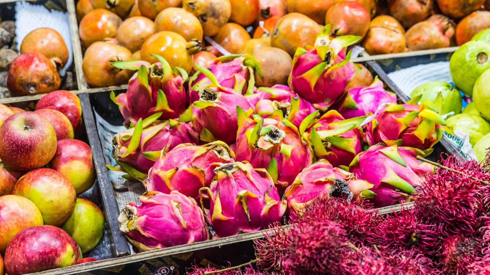 unusual fruits on the market in Male, Maldives