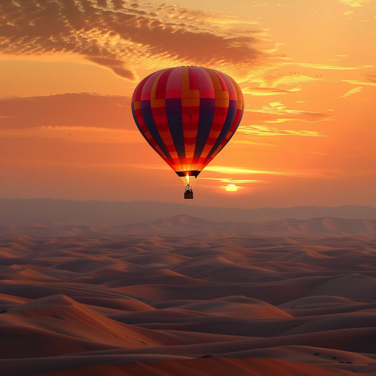 Hot air balloon at sunset