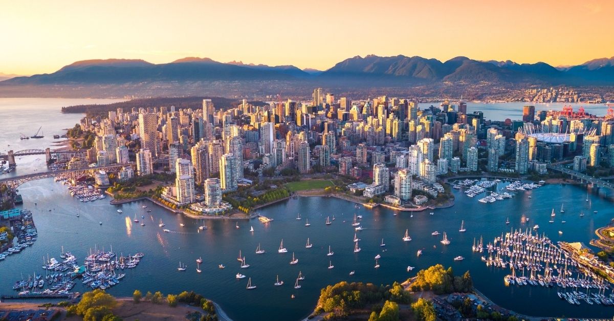 Vancouver Canada Skyline Private Jet